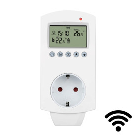 Termostat gniazdkowy wtyczkowy Wi-Fi Indual 230V, cyfrowy regulator temperatury z funkcją Wi-Fi