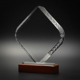 Statuetka DIAMENT- Trofeum szklane do nadruku laserowego - P06