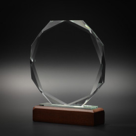 Statuetka KOŁO - Trofeum szklane do nadruku laserowego - P09
