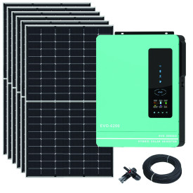 Zestaw fotowoltaiczny solarny do grzania wody, cwu,3kW off-grid,6PV+EVO6200