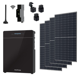 Zestaw 4 panele fotowoltaiczne JA SOLAR 510W JAM60D40-510/LB Bifacial + Inteligentny magazyn energii 3w1 All-in-One LiFePO4 5,12kWh IND-5000 WiFi